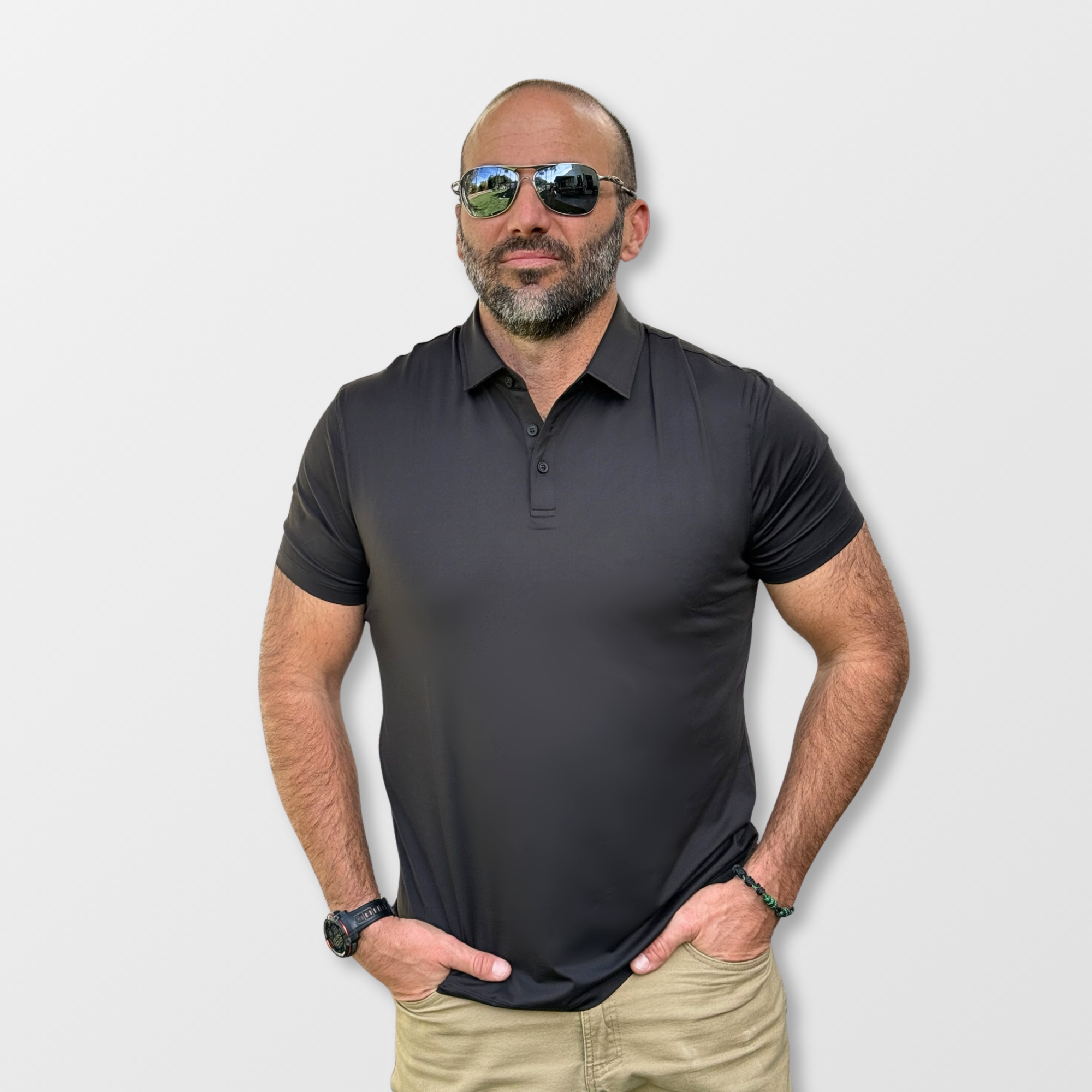 One and Done Lightweight Golf Polo in black
