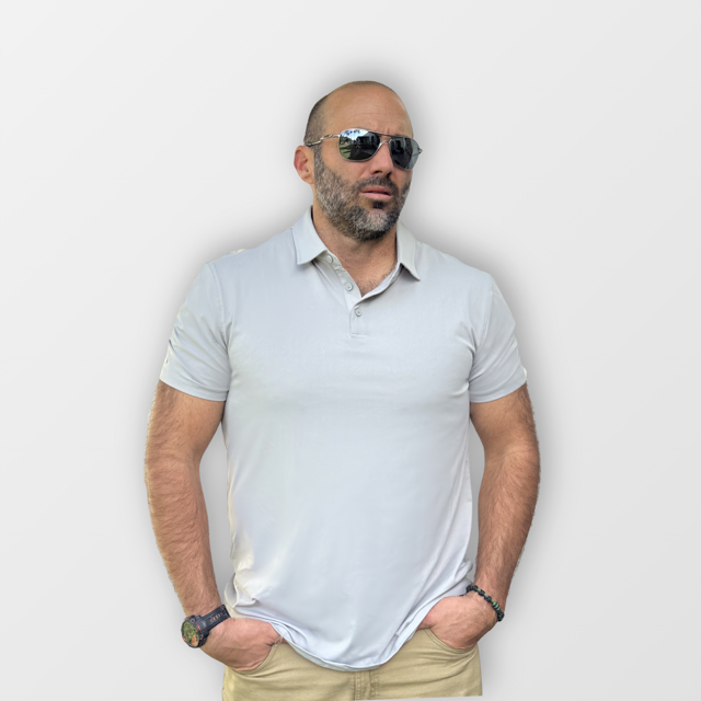 One and Done Lightweight Golf Polo in gray