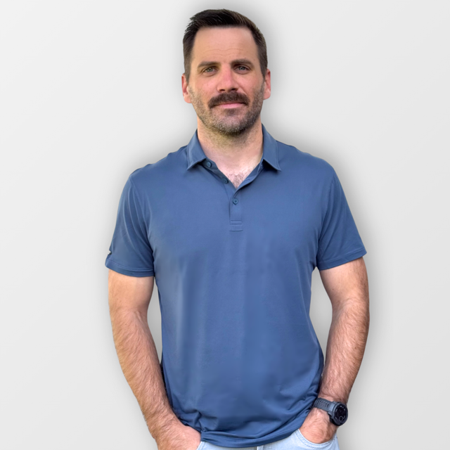 One and Done Lightweight Golf Polo in navy